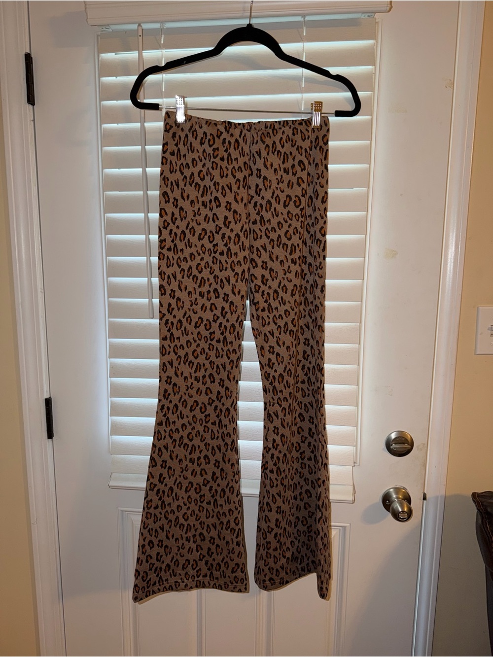 Umgee Leopard Print Flare Pants - Brown/Tan